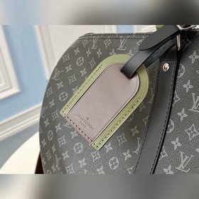 LV Модель M58669 KEEPALL Дорожная сумка с черным цветочным принто