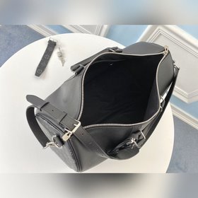 LV модель M30235 черная сумка KEEPALL 45 (с плечевым ремнем) Мягк
