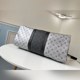 LV Модель M43818 Серебристая с черным KEEPALL 50 дорожная сумка (
