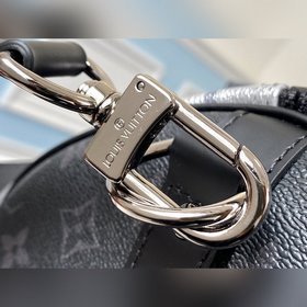 LV Модель M43818 Серебристая с черным KEEPALL 50 дорожная сумка (