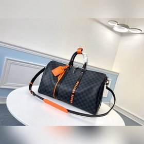 LV модель N40166 Классическая дорожная сумка Keepall в сочетании