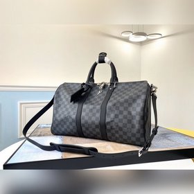 LV Модель N41418 Сумка Keepall 45 Сумка из ткани Damier Graphite