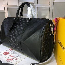 LV Модель： M30235, черная сумка KEEPALL 45 (с плечевым ремнем) Мя