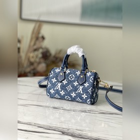 LV Модель： M81168 Сумка Nano Speedy в стиле джинсового синего —