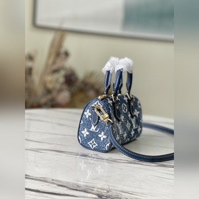 LV Модель： M81168 Сумка Nano Speedy в стиле джинсового синего — 