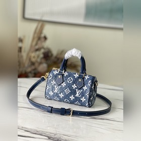 LV Модель： M81168 Сумка Nano Speedy в стиле джинсового синего — 