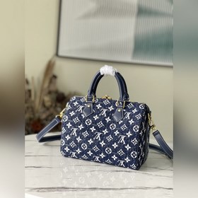 LV Артикул： M59609 Сумка Speedy Bandoulière 25 Джинсовая ткань