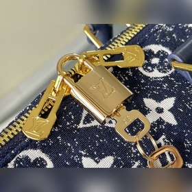 LV Артикул： M59609 Сумка Speedy Bandoulière 25 Джинсовая ткань 