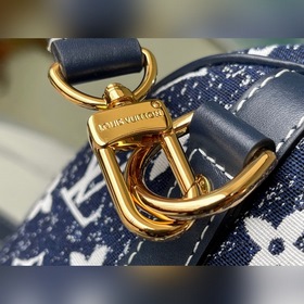LV Артикул： M59609 Джинсовый синий Speedy 25 Сумка Материал： к