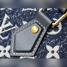 LV Артикул： M59609 Джинсовый синий Speedy 25 Сумка Материал： к