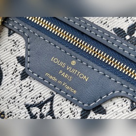 LV Артикул： M59609 Синяя сумка Speedy 25 Джутовый декор и отделк