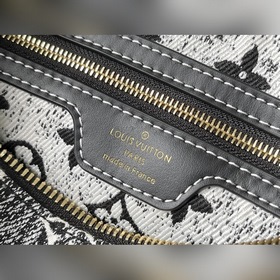 LV Модель： M59609 Черная сумка Speedy 25 Джутовый декор из джинс