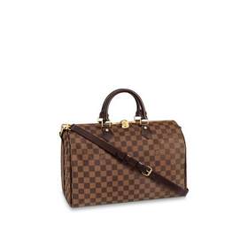 Классическая сумка Speedy 35 из ткани Damier Ebène от LV излучает