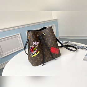 LV Модель M44021 Стильная сумка-бакет Neonoe Регулируемые плечев