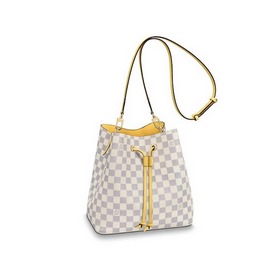 LV Damier Azur с покрытием из парусины Сумка-бакет с отделкой из