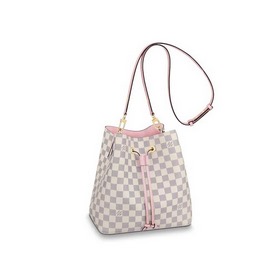 LV Damier Azur с покрытием из парусины Гладкая отделка из кожи С