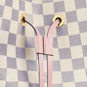 LV Damier Azur с покрытием из парусины Гладкая отделка из кожи С