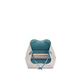 LV Damier Azur с покрытием из парусины Гладкая кожаная отделка С