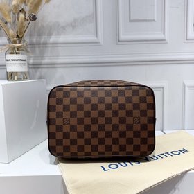 LV Damier Ebène с покрытием из парусины Сумка-бакет с отделкой и