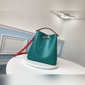 LV Модель M54366 Зелено-синяя сумка LOCKME BUCKET Дизайн этой мод