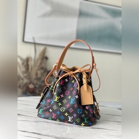 LV Модель： M42229 Черная сумка с цветными ремешками Сумка из бре