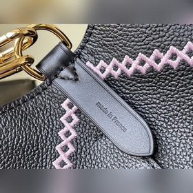 LV Модель： M46023 Черная сумка-бакет из мягкой кожи с принтом, т