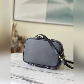 LV Модель： M46023 Черная сумка-бакет из мягкой кожи с принтом, т
