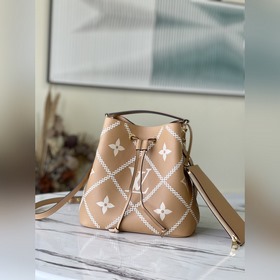 LV Модель： M46029 Коричнево-желтый Сумка-бакет из мягкой кожи с