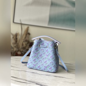 LV Модель： M46173 Синий NeoNoé BB Сумка-бакет из кожи , изготов