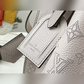 LV Модель： M55 Розово-фиолетовая сумка-бакет Muria из перфорирова