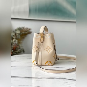 LV Артикул： M45716 Ванильный желтый  NéoNoé BB сумка-бакет Кожа
