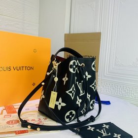 LV Модель M56890 Черный  NéoNoé средняя сумка-бакет из тисненной