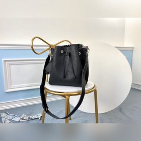LV Модель M55800 Черная сумка-бакет Muria из перфорированной теля
