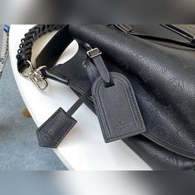 LV Модель M55800 Черная сумка-бакет Muria из перфорированной теля