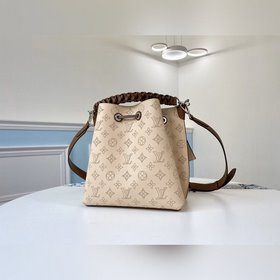 LV модель M55801 Молочно-белая сумка-бакет Muria из перфорированн