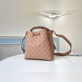 LV модель M55801 розовая сумка-бакет Muria из перфорированной тел