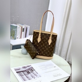 LV подержанная сумка-ведро Модель： M42238 Изготовлена из мягкой т
