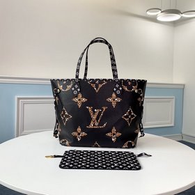 LV Модель M44676 Neverfull Сумка среднего размера Сумка украшена