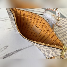 LV Артикул： N50047 Белая сумка для покупок Neverfull Классическа