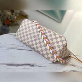 LV Артикул： N50047 Белая сумка для покупок Neverfull Классическа
