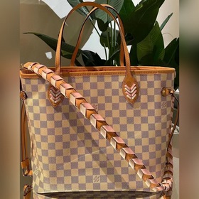 LV Артикул： N50047 Белая сумка для покупок Neverfull Классическа