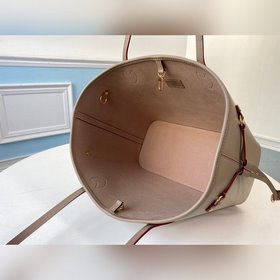 LV Средняя сумка Neverfull Артикул： M56947 Слоновая кость Роско