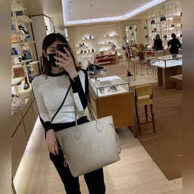 LV Средняя сумка Neverfull Артикул： M45685 Цвет： слоновая кость 