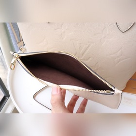 LV модель M45685 Полностью кожаная сумка Neverfull среднего разм