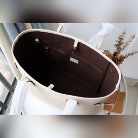 LV модель M45685 Полностью кожаная сумка Neverfull среднего разм