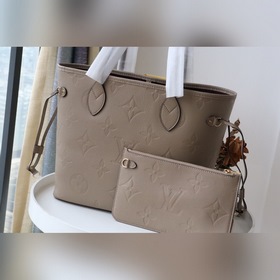 LV Модель： M45685 Сумка-шоппер Neverfull среднего размера из кож