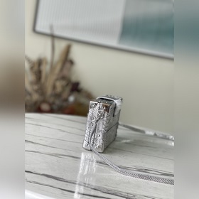 LV Артикул： M44199 Серебристая сумка-коробка с узором кожи питон