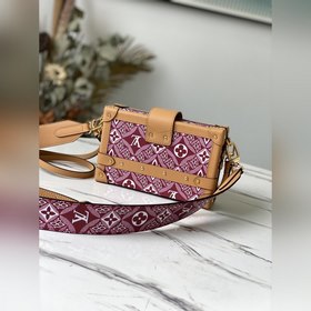 LV Модель： M58212 Красный  Petite Malle Сумка Новая ткань с узо