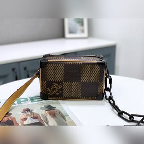 LV Артикул： N60394 Кофейный MINI SOFT TRUNK с цепочкой Сумка на ц