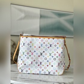 M40353 Белый трехцветный большой чемодан с желтой кожей, красная 